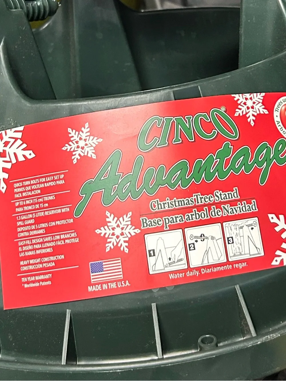 Cinco C-150 8 Ft. Live Christmas Tree Stand Dark Green